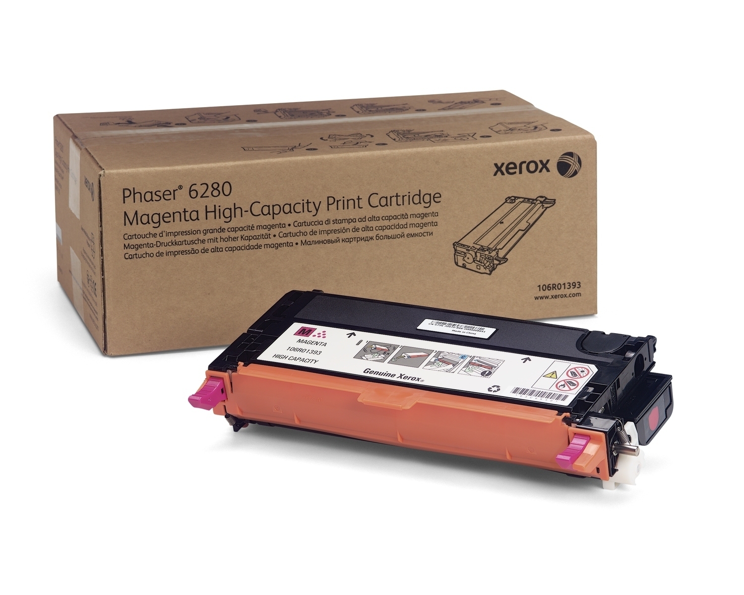 Compatible 106R01393 XEROX toner Magenta high yield  for Phaser 6280
