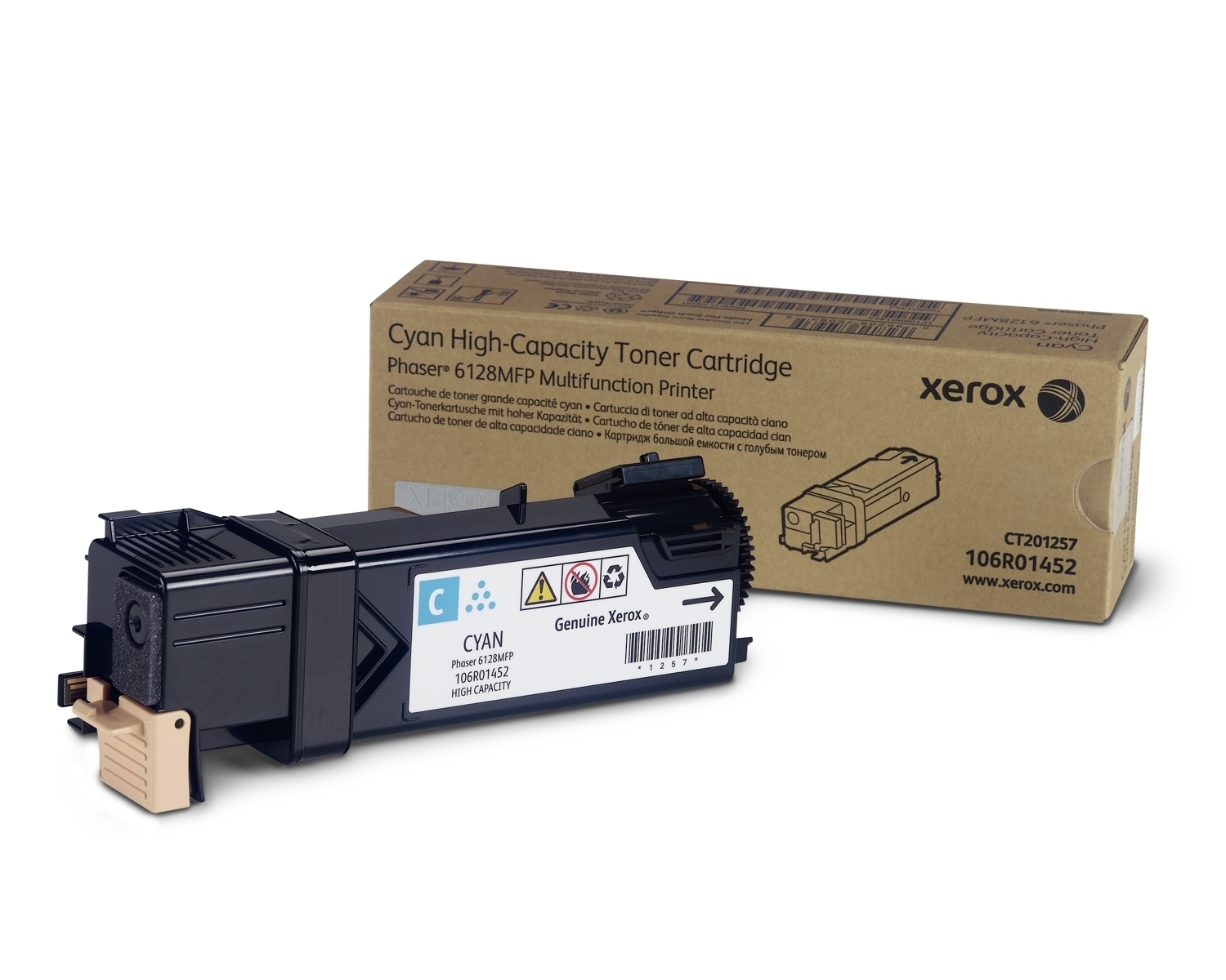 Compatible 106R01452 XEROX toner Cyan  for Phaser 6128 MFP