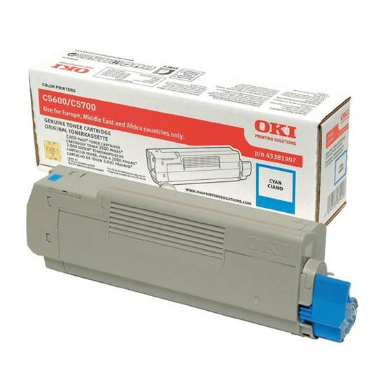 Compatible 43381907 / 43324407 OKI toner Cyan  for C5600/ C5700