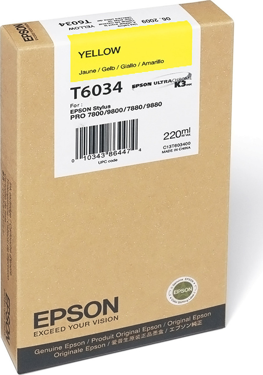 Compatible T6024/ C13T602400 Yellow high yield cartridge for Epson Stylus Pro 7800/ 9800