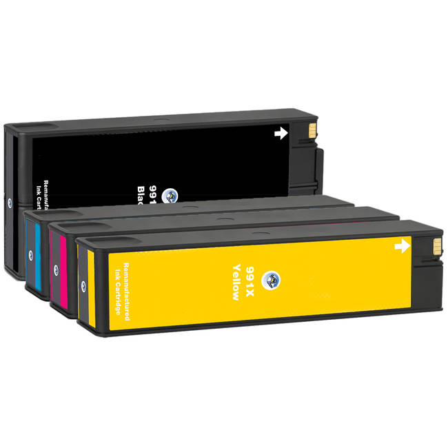 Compatible M0J98AE PageWide (Inkjet) Yellow high yield cartridge - 991X for Hp PageWide Enterprise Color 755/ 774/ 779 MFP/  Pro 750/ Pro 772/ Pro 777