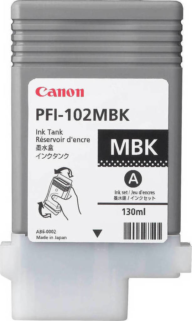 Συμβατό 0895B001/ PFI-102MBK Matte Black Pigment No. 102 cartridge για Canon iPF500/ iPF600/ iPF700/ iPF510/ iPF610/ iIPF710/ iPF720/iPF700/ iPF605/ iPF650/ iPF655/ iPF750/ iPF755/ iPF760/ iPF765/ LP17/ LP24